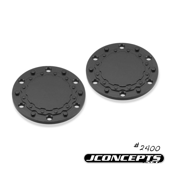 JConcepts Tribute Wheel, Planetary Cap - Aluminum, Black Anodized - 2pc