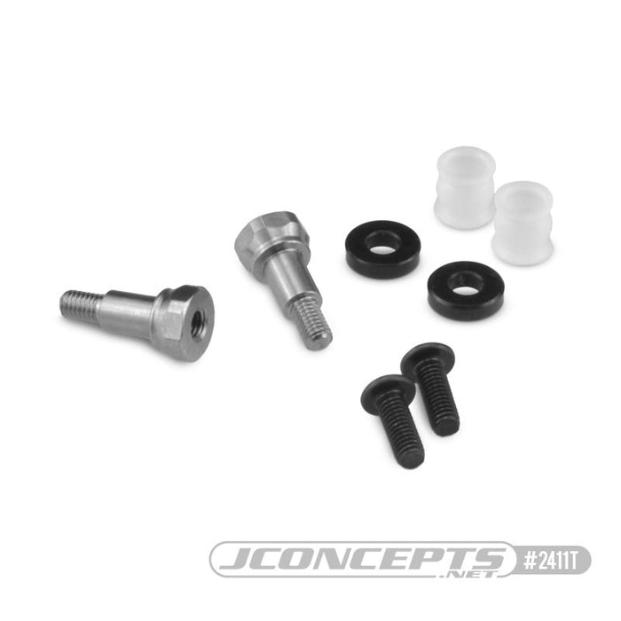 JConcepts B6.2 | B6.3 | B74.1 Fin Titanium F&R shock stand-offs w/ bushing and 2mm spacer