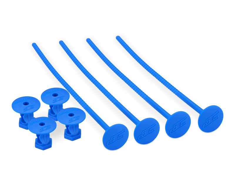 JConcepts 1/10th off-road tire stick - holds 4 mounted tires (blue) - 4pc.