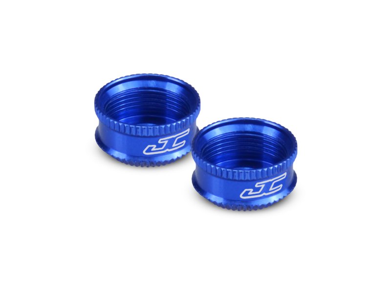 JConcepts Fin, VCS3 Shock Bottom Cap (Blue)(2) Compatible with Team Associated 13mm shocks