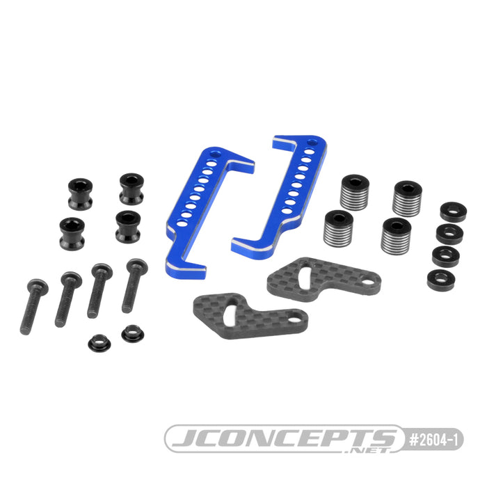 JConcepts B6.3 | T6.2 | SC6.2, jeu de supports de batterie à commande pivotante - bleu (convient à - B6.3 | T6.2 | SC6.2)