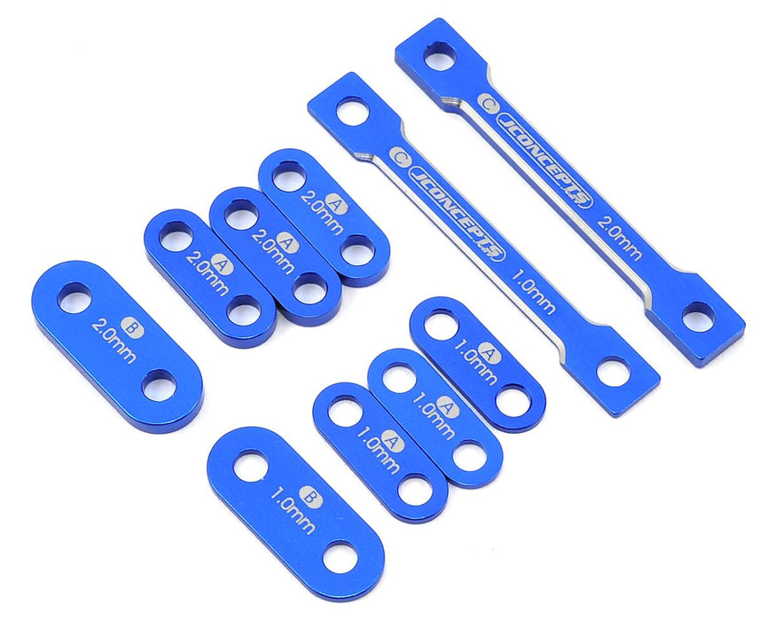 JConcepts B6/B6D Laydown Transmission & Waterfall Shim Set (Blue)