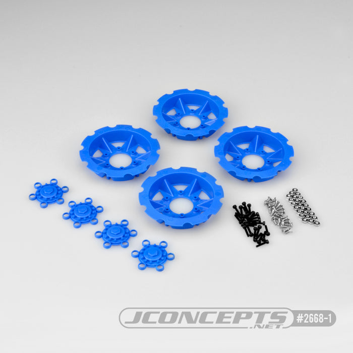 Disques de roue JConcepts Tracker 4 pièces - Bleu (convient aux roues Dragon #3379)