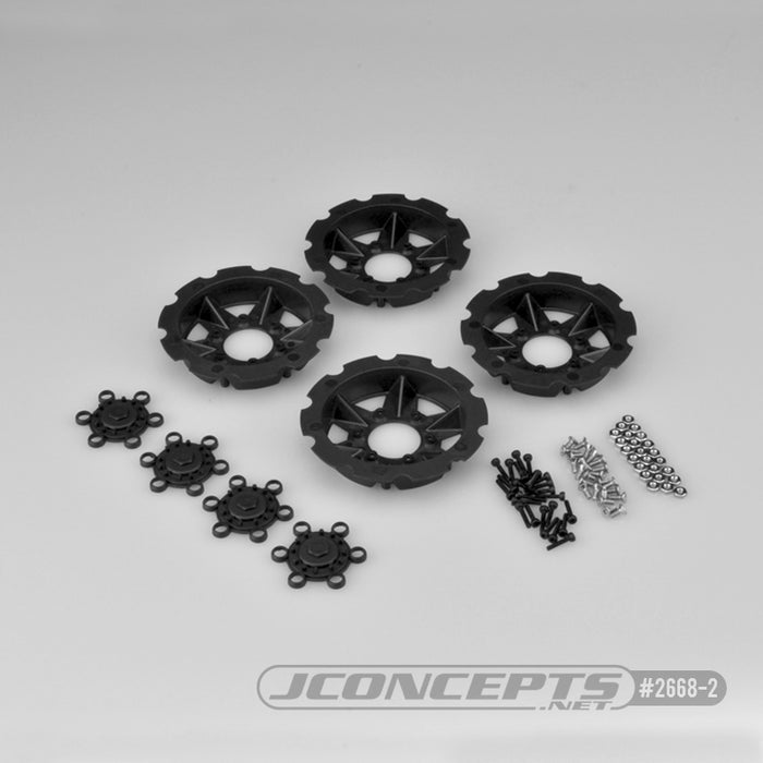 JConcepts Tracker Wheel Discs 4pc - Black (Fits - #3379 Dragon Wheels)