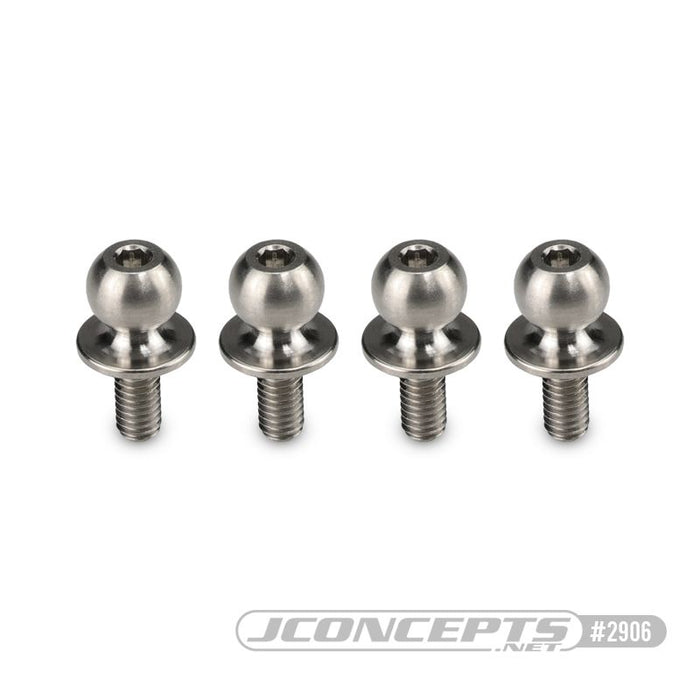 JConcepts Titanium Clod Buster | Regulator ladder bar pivot screw - 8 x 9 x 4mm ball-stud, 4pc