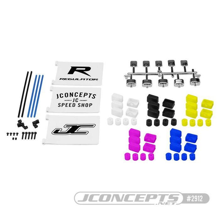 JConcepts - Light Bucket And Flag Mount Set with Flags, Boots, And Bump Stops