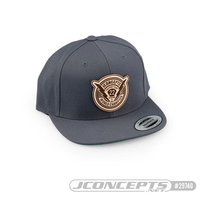 JConcepts - "Forward Pursuit" 2022 Hat - flat bill, snap-back design“ Gray