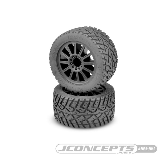 JConcepts G-Locs - composé jaune - roue noire - (pré-monté) - E-Stampede et E-Rustler 2wd arrière