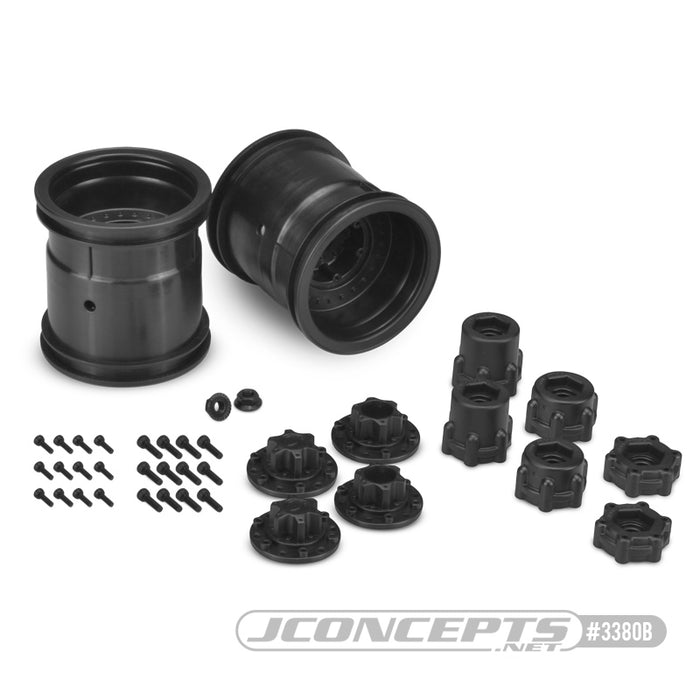 JConcepts Midwest 2.2" MT 12mm hex wheel w/ adaptors - (black) - 2pc.