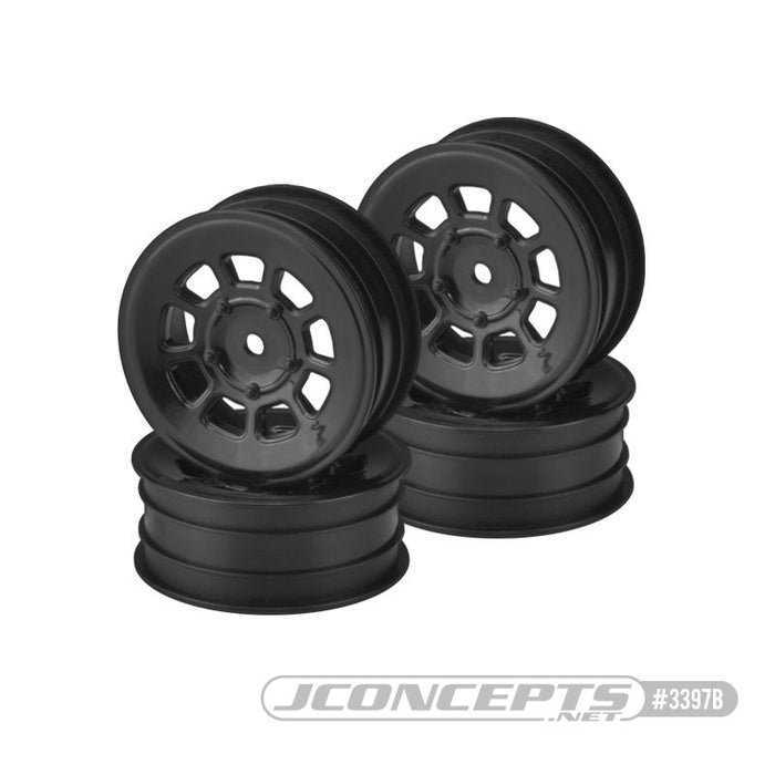 JConcepts 9 shot - B7 |B6.4 | YZ2 | XB2 | LD3, 2.2" front wheel (black) - 4pc