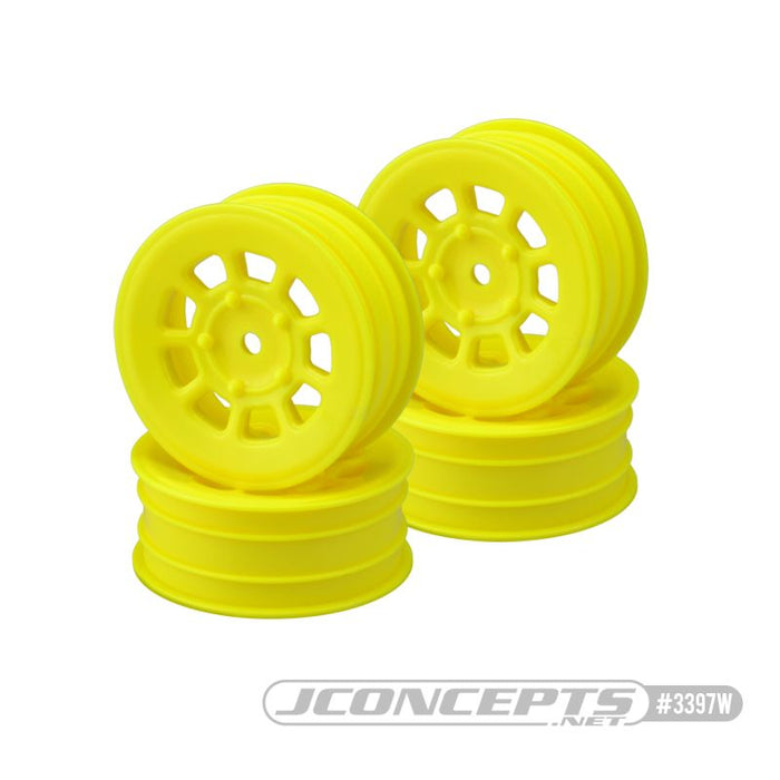 JConcepts 9 shot - B7 | B6.4 | YZ2 | XB2 | LD3, 2.2" front wheel (yellow) - 4pc