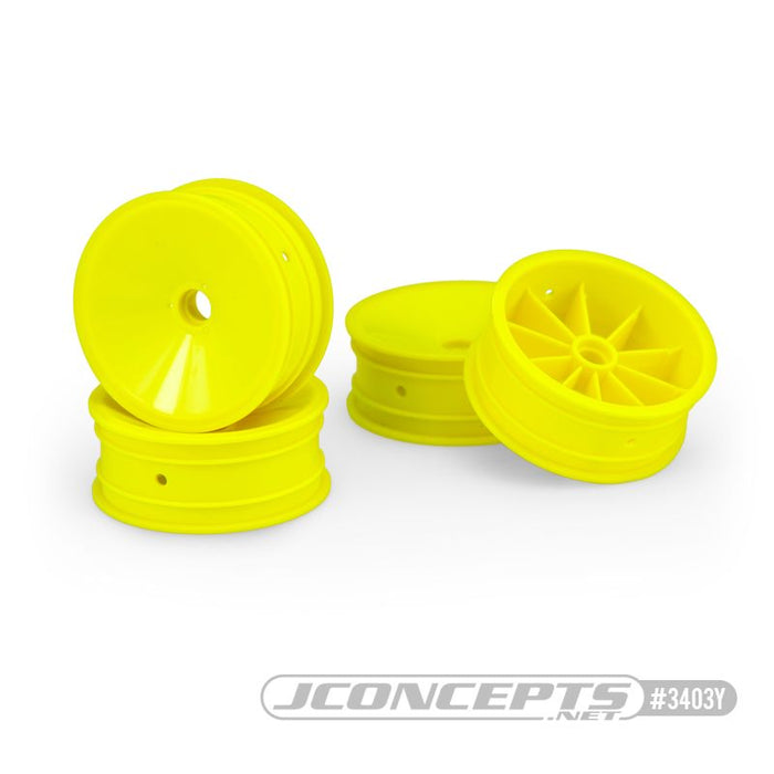 JConcepts Mono - RC10, RC10B2, RC10B3 2.2" front wheel (yellow) - 4pc