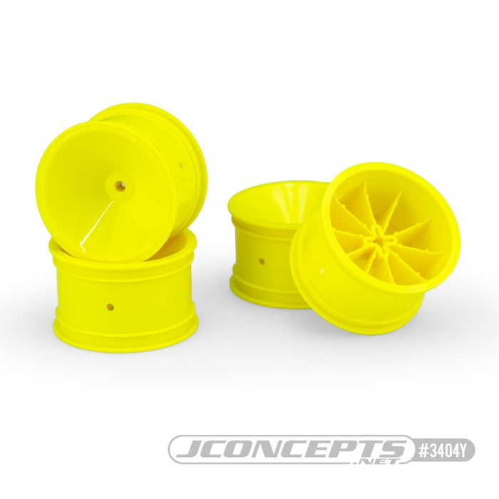 JConcepts Mono - RC10, RC10B2, RC10B3 2.2" rear wheel (yellow) - 4pc