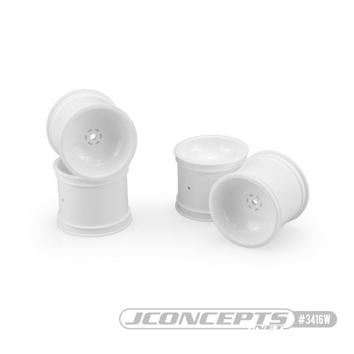 JConcepts Super Dish Rustler Stampede 2.2” Rear Wheel - White - 4pc Fits Traxxas Rustler Stampede Rear