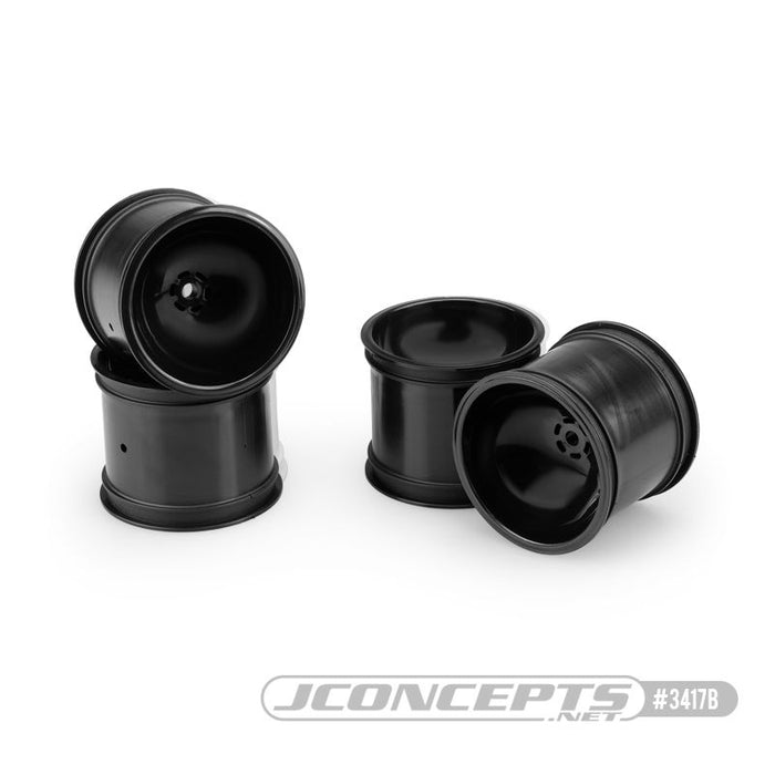 JConcepts Super Dish Rustler Stampede 2.2” Front Wheel - Black - 4pc Fits Traxxas Rustler Stampede Front