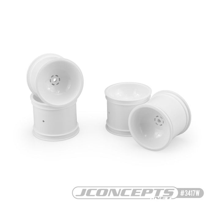 JConcepts Super Dish Rustler Stampede 2.2” Front Wheel - White - 4pc Fits Traxxas Rustler Stampede Front