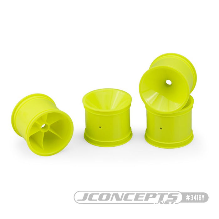 Roue avant JConcepts Mono RC10T, T2, T3, GT - Jaune - 4 pièces pour RC10T, T2, T3, GT