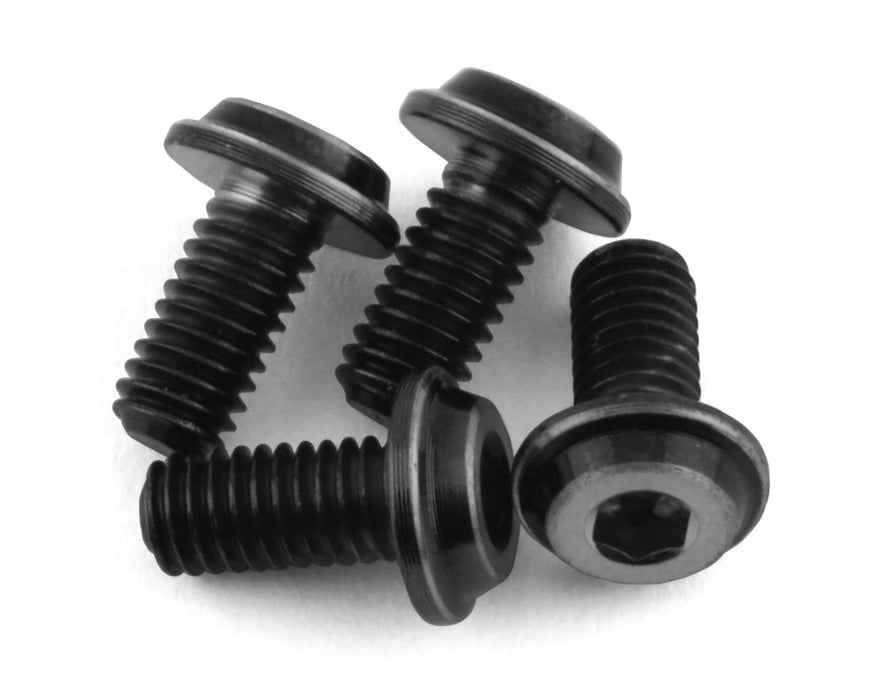 JConcepts 3x6mm Top Hat Titanium Screw (Screw Applications With 3mm) - Stealth Black (4)