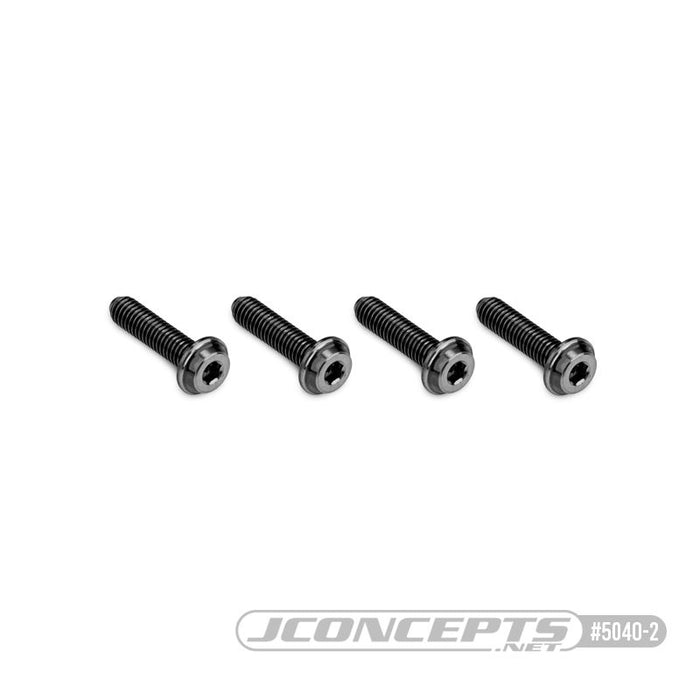 JConcepts 3x12mm Top Hat Titanium Screw (Screw Applications With 3mm) - Stealth Black (4)