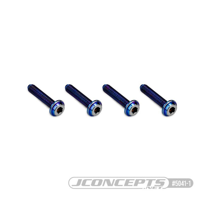 JConcepts 3x14mm Top Hat Titanium Screw (Screw Applications With 3mm) - Burnt Blue (4)