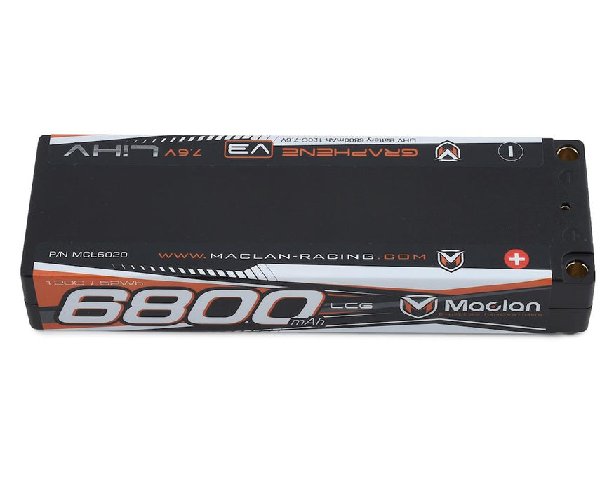 Maclan HV Graphene V3 2S LiPo LCG Battery w/5mm Bullets (7.6V/6800mAh)