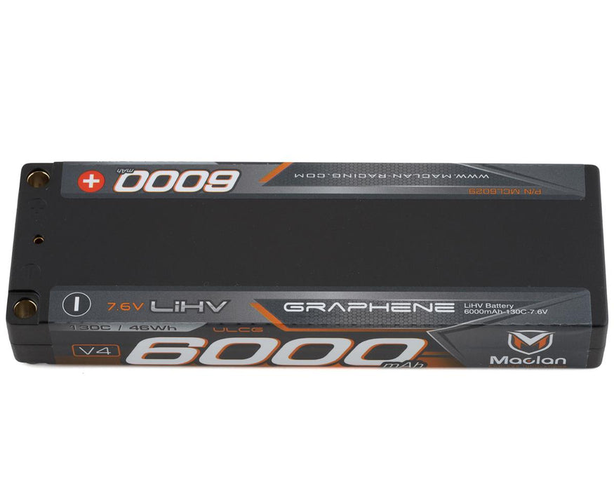 Maclan HV Graphene V4 2S LiPo ULCG Battery w/5mm Bullets (7.6V/6000mAh)