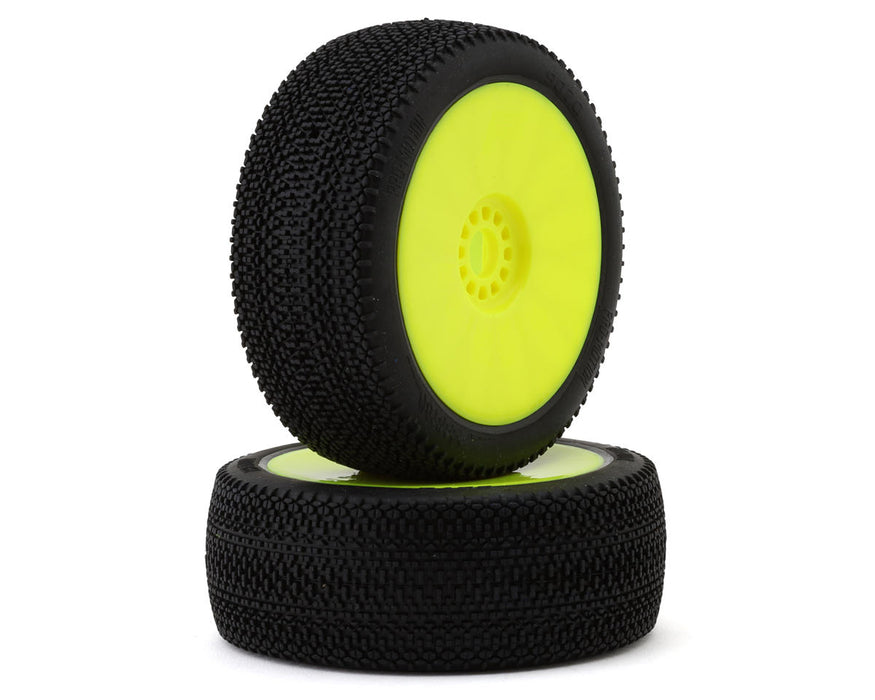 Pro-Motion Phantom 1/8 Buggy Pre-Mount Tires (Yellow) (2) (Soft - Long Wear)