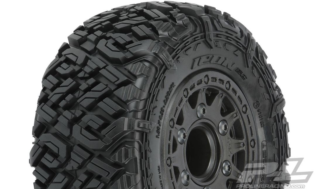 Pro-Line Icon SC 2,2"/3,0" M2 (moyen) Pneus tout terrain montés sur Raid Black 6x30 Roues hexagonales amovibles de 12 mm (2) pour Slash 2wd et Slash 4x4 avant ou arrière