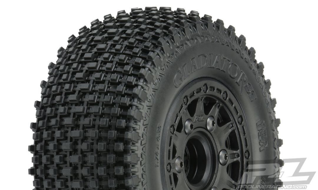 Pro-Line Gladiator SC 2.2"/3.0" M2 (Medium) Tires Mounted on Raid Black 6x30 Removable Hex Wheels (2) for Slash 2wd & Slash 4x4 Front or Rear