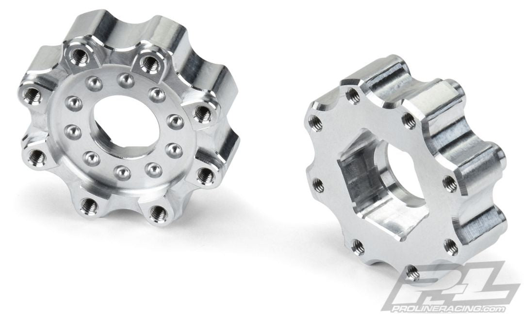 Adaptateurs hexagonaux en aluminium Pro-Line 8x32 à 17 mm à décalage zéro pour roues Pro-Line 8x32 3,8"