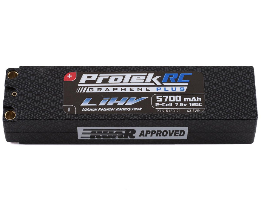 ProTek RC 2S Slim 120C Low IR Si-Graphene + HV LiPo Battery (7.6V/5700mAh)