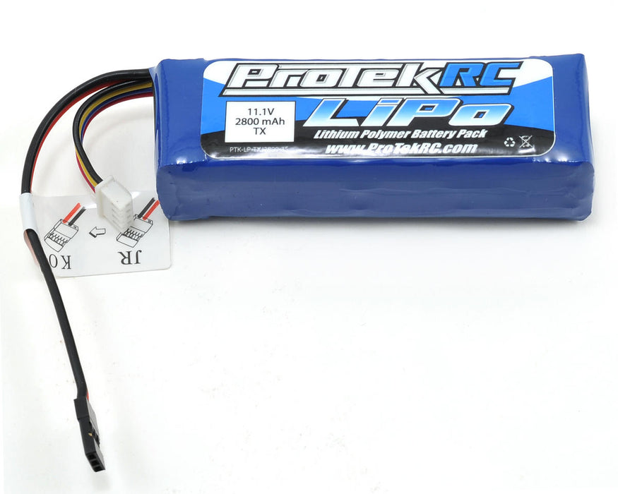 Batterie émetteur ProTek RC LiPo (11,1 V/2800 mAh) (Futaba/JR/Spektrum/KO)