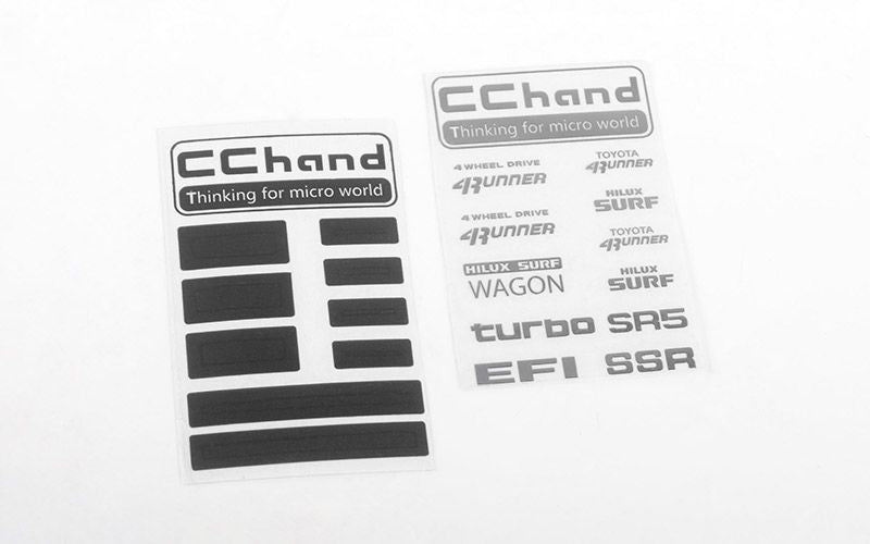 RC4WD Feuille de décalcomanie avec logo en métal pour Toyota 4Runner 1985, ensemble complet de carrosserie rigide