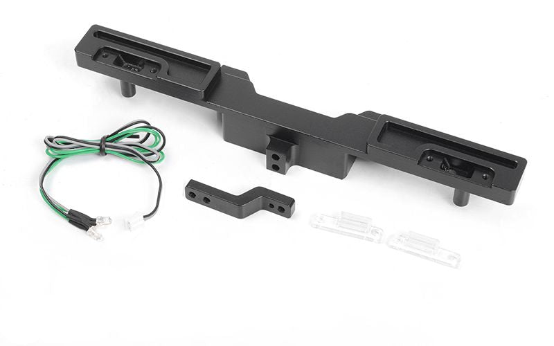 RC4WD Oxer Steel Rear Bumper w/ Towing Hook, Brake Lenses and LED Lights for Traxxas TRX-4 Mercedes-Benz G-500