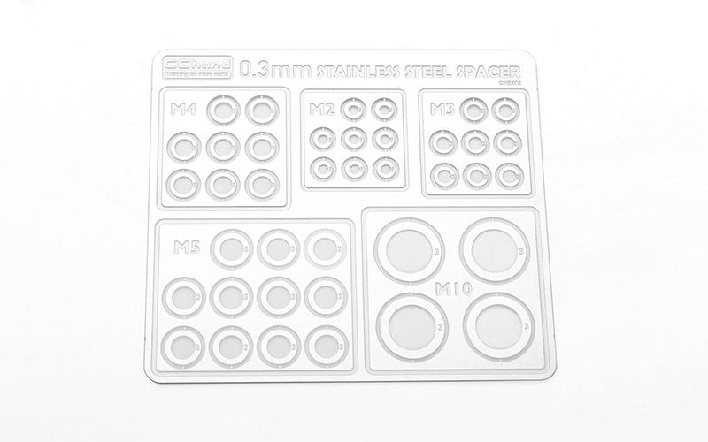 Assortiment d'entretoises RC4WD en acier inoxydable de 0,3 mm