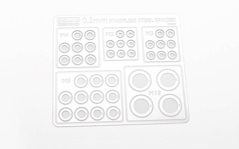 Assortiment d'entretoises RC4WD en acier inoxydable de 0,2 mm