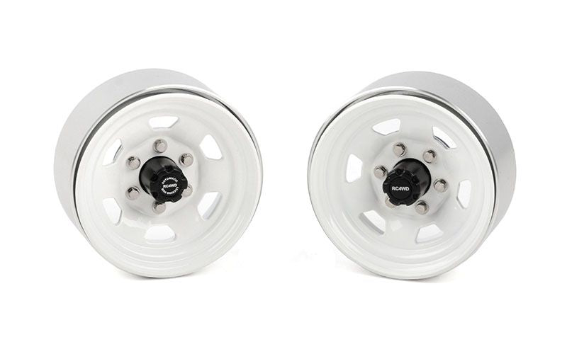 Roues RC4WD 1,7" Beadlock SR5 en acier estampé (blanc/noir) (4)