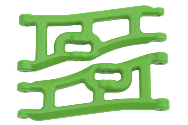 Bras triangulaires avant larges, verts ; Traxxas Rustler Stampede