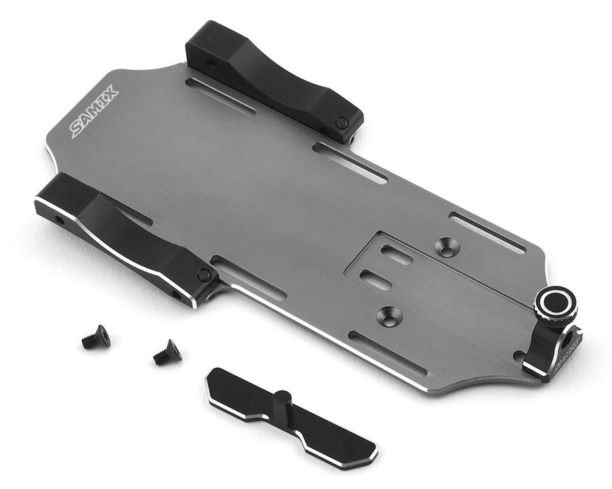 Kit de plateau de batterie réglable vers l'avant en aluminium Samix SCX10 II (gris)