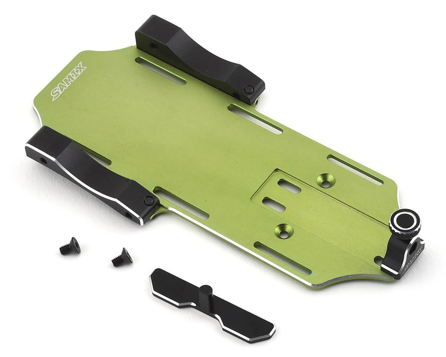 Kit de plateau de batterie réglable vers l'avant en aluminium Samix SCX10 II (vert)