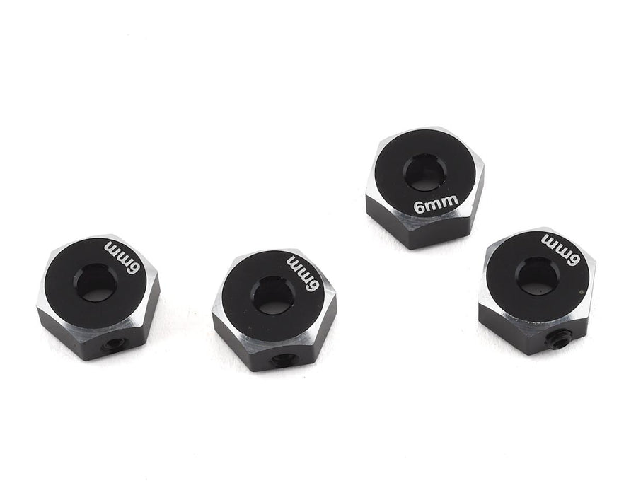 Adaptateur hexagonal Samix SCX10 II en aluminium 12 mm (noir) (4) (6 mm)