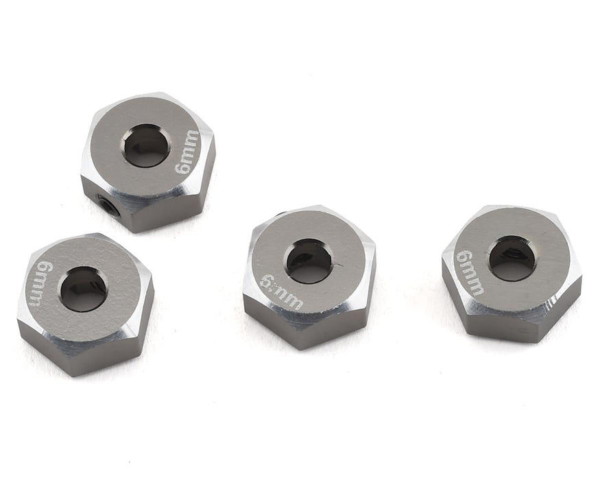 Adaptateur hexagonal Samix SCX10 II en aluminium 12 mm (gris) (4) (6 mm)