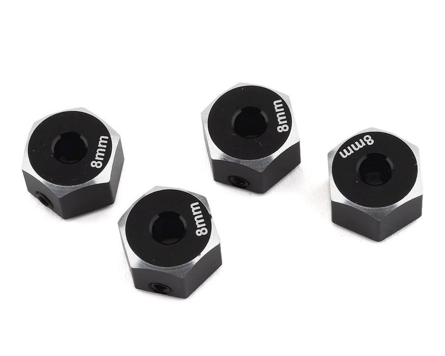 Adaptateur hexagonal Samix SCX10 II en aluminium 12 mm (noir) (4) (8 mm)