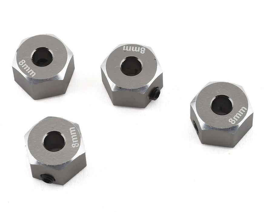 Adaptateur hexagonal Samix SCX10 II en aluminium 12 mm (gris) (4) (8 mm)