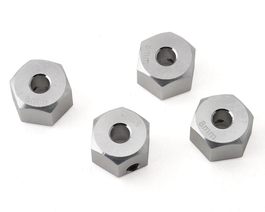 Adaptateur hexagonal Samix SCX10 II en aluminium 12 mm (argent) (4) (8 mm)