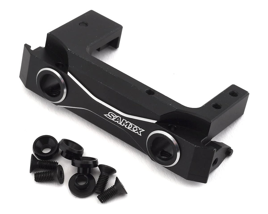 Support de pare-chocs court en aluminium Samix SCX10 II avec support de servo réglable (noir)