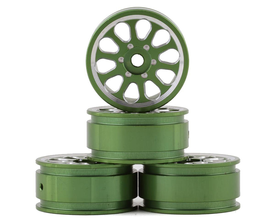 Jeu de roues Samix SCX24 en aluminium 1,0" (vert) (4)