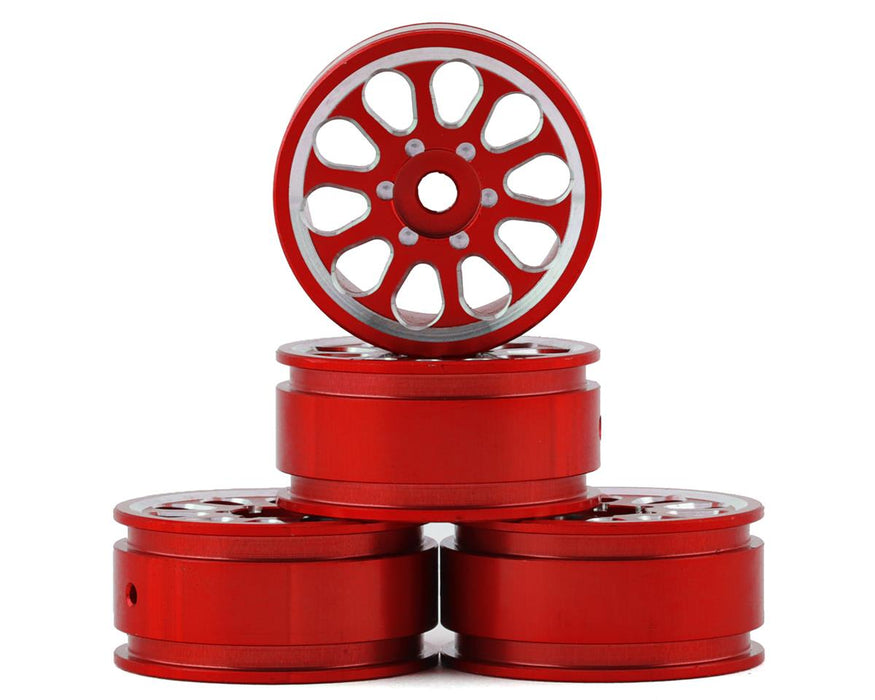 Jeu de roues Samix SCX24 en aluminium 1,0" (rouge) (4)