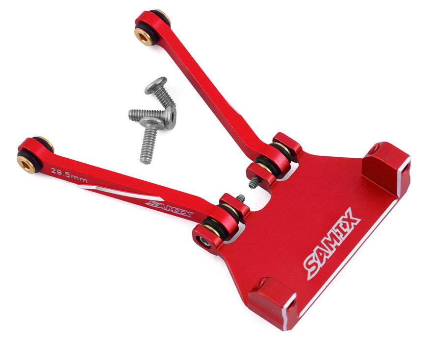 Support de servo à 4 maillons en aluminium Samix SCX24 avec maillons de 29,5 mm (rouge) (EcoPower/Emax)