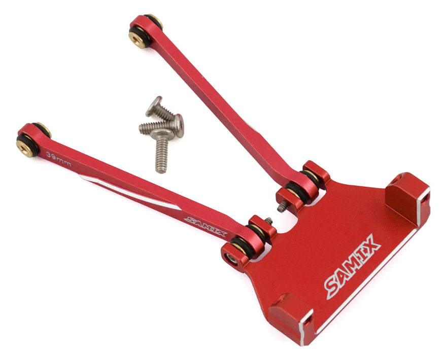 Support servo à 4 maillons en aluminium Samix SCX24 avec maillons 39 mm (rouge) (EcoPower/Emax)